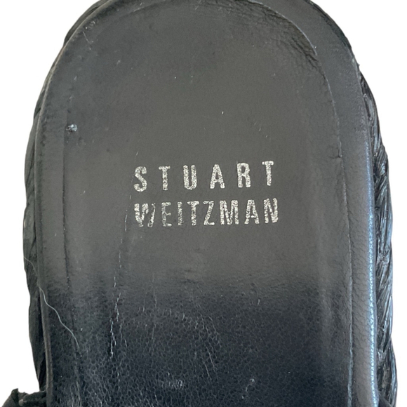 Stuart Weitzman black espadrille jewelled leather strappy sandal Size 7.5 - Picture 7 of 12